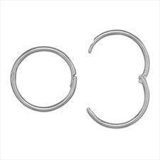 [Australia] - 16MM Sterling Silver Fine Circle Round Endless Half-Hinged Hoops - Polished Round Hoop Sleeper Earrings for Women/Teenage/Girls - 925 Sterling Silver 