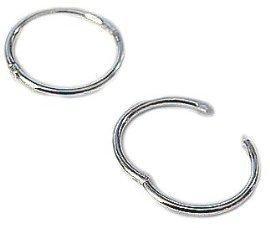 [Australia] - 16MM Sterling Silver Round Hoop Earrings for Women Ladies Girls - Solid 925 Sterling Silver - Plain & Simple Polished Fine Circle Endless Half-Hinged Hoops 
