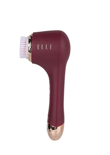 [Australia] - Elle Facial cleansing power brush, remove makeup & dirt, exfoliating, deep clean for flawless skin, waterproof, raspberry, 1 Pound Rasberry 