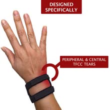 [Australia] - WristWidget® (Black Adjustable Wrist Brace for TFCC Tears, One Size fits most. For Left and Right Wrists, Support for Weight Bearing Strain, Exercise Black 
