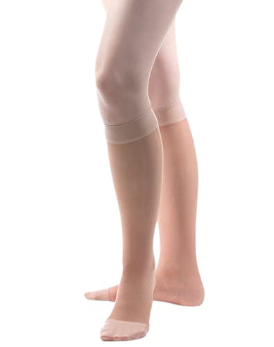 [Australia] - Allegro 20-30 mmHg Essential 18 Sheer Support Closed Toe Compression Sock - Comfortable, Knee High Support Stockings Nude Medium 