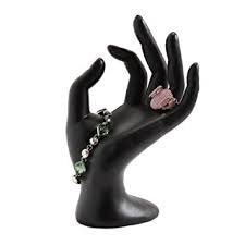 [Australia] - Adorox Black Polyresin Hand Form Jewelry Display Bracelet Ring Necklace Stand Holder 