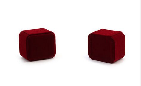 [Australia] - KINGWEDDING Flocked Earring Gift Boxes Jewelry Box,Rings Boxes (Red) Red 