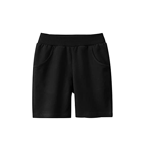 [Australia] - GFQLONG Toddler Girls Boys 2 Pack Cotton Sport Jogger Shorts,Baby Kids Summer Solid Active Short Pants Black+grey 2-3T 
