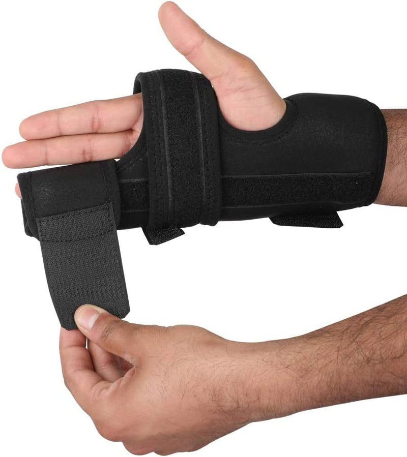 [Australia] - Fibee Boxer Fracture Splint 4th or 5th Metacarpal Splint Brace Ring Pinky Finger Two Finger Splint Immobilizer for Broken Fingers Trigger Finger Arthritis Left or Right Adjustable Finger Support (S/M) S/M 