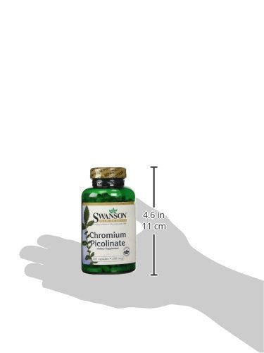 [Australia] - Swanson Chromium Picolinate - Natural Supplement Promoting Metabolism & Weight Management - Supports Healthy Blood Sugar Levels Already Within The Normal Range - (200 Capsules, 200mcg Each) 1 