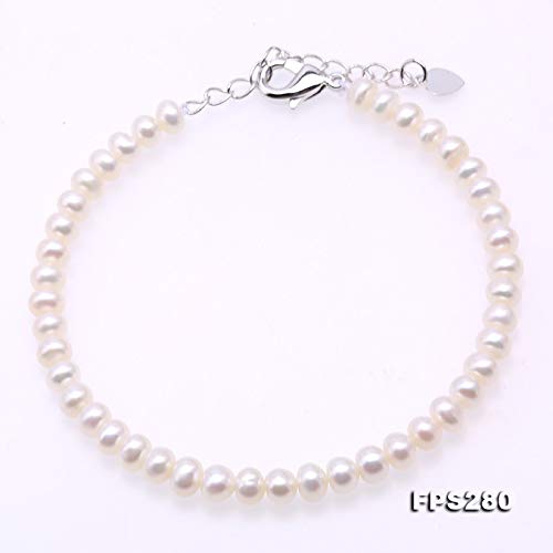 [Australia] - JYX Small Pearl Necklace Set 4.5-5.5mm White Freshwater Cultured Pearl Necklace Bracelet and Earrings Jewelry Set for Women 