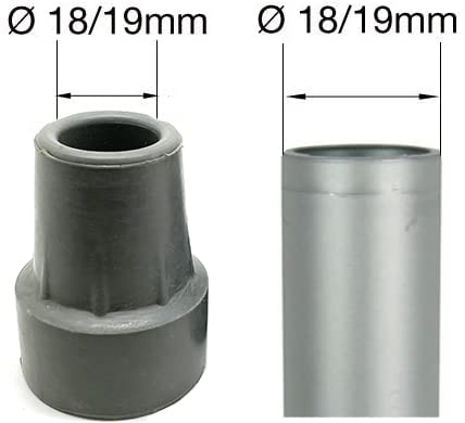 [Australia] - Quantum Leap (Pack of 2) 19mm 3/4" Longer Lasting Heavy Duty Rubber Ferrules Added Metal Washer for Strength, Walking Stick Feet or Walking Sticks - Grey (19mm) Rubber Feet 