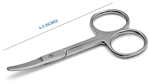 [Australia] - Professional Nail Scissors With Round Tip 4.5" Eyebrow, Dry Skin, Eyelash, Nose Hair For Men And Women Daily Use 