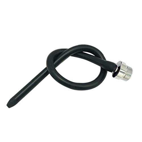 [Australia] - Silicone Nozzle Enema Attachment Reusable Douche Black Hose Nozzle (20 in) 