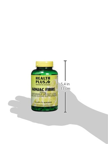 [Australia] - Health Plus Konjac Fibre 500mg (Glucomannan) Slimming and Weight Control Supplement - 210 Gelatin Free Capsules 