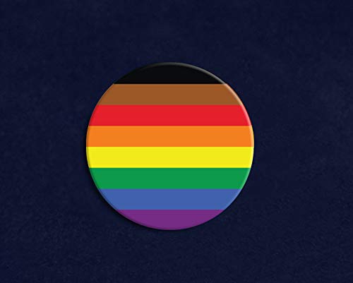 [Australia] - Fundraising For A Cause Philadelphia Pride 8 Stripe Rainbow Round Button Pin 1 