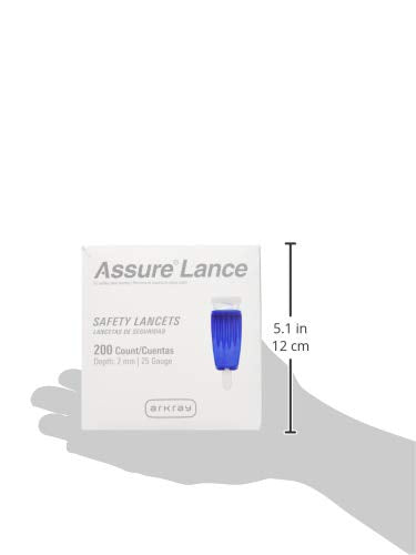 [Australia] - Arkray 980225 SAFETY Lancet Assure Lance Fixed Depth Lancet Needle 2.0 mm Depth 25 Gauge Push Button (Pack of 200) 