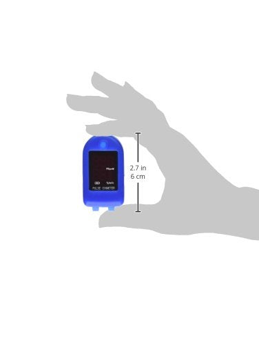 [Australia] - Concord Basics Blue Fingertip Pulse Oximeter Blood Oxygen Saturation Monitor with Carrying Case, Batteries, Silicone Cover and Lanyard 