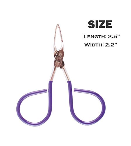 [Australia] - PROFESSIONAL Mini TWEEZERS with Easy Scissor Handle, The BEST PRECISION EYEBROW TWEEZERS Men/Women; PORTABLE Beauty Tools for Facial Hair, Ingrown Hair, Blackhead; 58CC Purple MADE IN MEXICO 