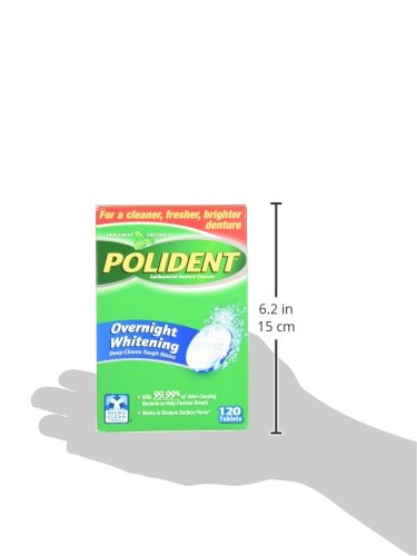 [Australia] - Polident Overnight Whitening Antibacterial Denture Cleanser Effervescent Tablets, 120 count 