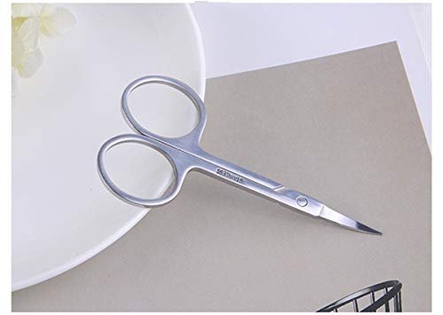 [Australia] - Small Curved Eyebrow Scissors Stainless Steel for Women Beauty Eyelash Extensions Shaping Facial Hair Small Scissors Mustache Beard Nose hair Eyelash trimmer Scissors Cuticle Trimming Remover Tool 1pcs Curved Eyebrow Scissors 