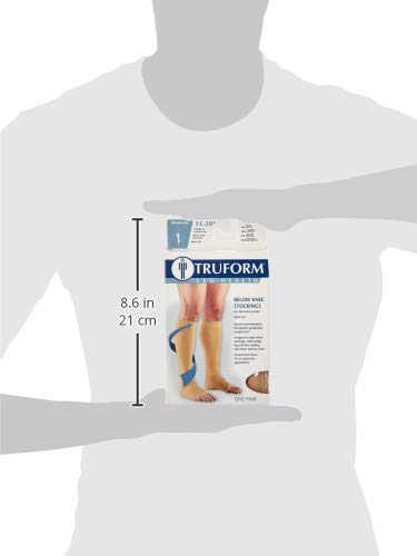 [Australia] - Truform 15-20 mmHg Compression Stockings for Men and Women, Knee High Length, Open Toe, Beige, Large Large (1 Pair) 