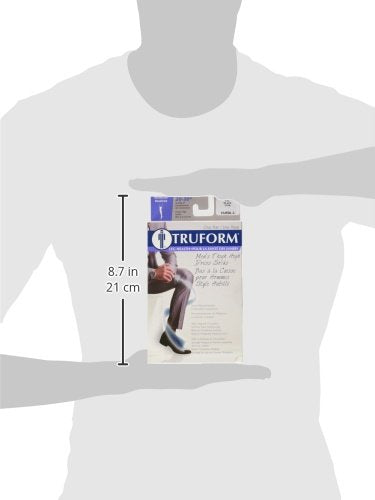 [Australia] - Truform Compression Socks, 20-30 mmHg, Men's Dress Socks, Thigh High Over Knee Length, Black, Large Large (1 Pair) 