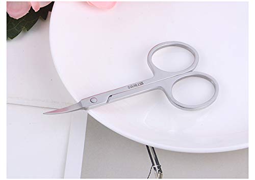 [Australia] - Small Curved Eyebrow Scissors Stainless Steel for Women Beauty Eyelash Extensions Shaping Facial Hair Small Scissors Mustache Beard Nose hair Eyelash trimmer Scissors Cuticle Trimming Remover Tool 1pcs Curved Eyebrow Scissors 