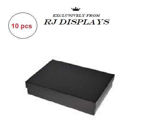 [Australia] - 10 Pack Cotton Filled Matte Black Color Jewelry Gift and Retail Boxes 5.25 X 3.75 X 1 Inch Size by R J Displays 