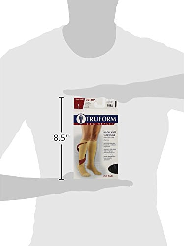 [Australia] - Truform 30-40 mmHg Compression Stockings for Men and Women, Knee High Length, Closed Toe, Black, Large Large (1 Pair) 