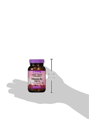 [Australia] - BlueBonnet Nutrition Earth Sweet Vitamin D3 1000 IU Chewable Tablets, Raspberry, 90 Count 