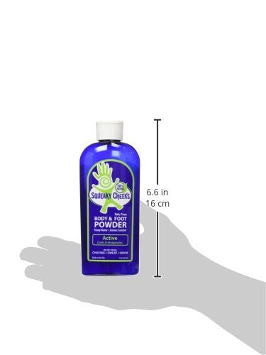 [Australia] - Squeaky Cheeks Cooling Body and Foot Powder (5oz) | Organic Talc-Free and All Natural Powder | Active Formula | Minty Fresh Scent With Essential Oils | Effective Relief From Chafing Sweat and Odor 