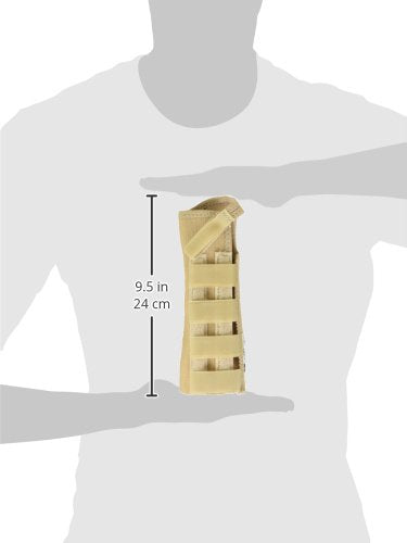 [Australia] - Rolyan - 84137 AlignRite Wrist Support Without Strap, Long Length, Left, Medium, Comfortable Stabilization & Support Brace, Ergonomic Thumb Opening for Full Finger Range of Motion, Breathable & Comfy 