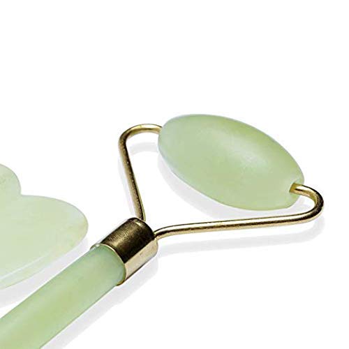 [Australia] - ETHONS Jade Roller & Gua Sha 2 in 1 For Face - Premium Construction Face Massager - Skin Tightening De-Puff Face Scraper - Anti Aging - Relieves Headache & TMJ [Gift-Ready Packaging] Jade Stone 
