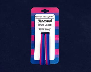 [Australia] - Fundraising For A Cause | Bisexual Flag Striped Shoelaces – For PRIDE Parades & Events. Fits boots, Sneakers & More! 1 Pair 