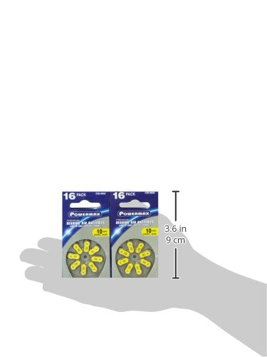 [Australia] - Powermax Hearing Aid Batteries, Yellow Tab, Made In the USA, Size 10 - 8 Count (Pack of 10), Total 64 Count Size 10 (64 Count) 64-Count 