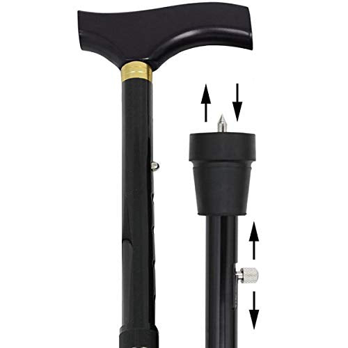 [Australia] - UK care Direct Height Adjustable Snow/Ice-Tip Winter Walking Stick – Lightweight Aluminum Shaft with Spiked Tip for Extra Traction on Snow 1 