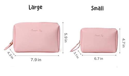 [Australia] - Smoony Small PU Vegan Leather Makeup Bag for Purse Travel Makeup Pouch toiletry Cosmetic Bag for Women Girls (Small, Greyish Blue) 