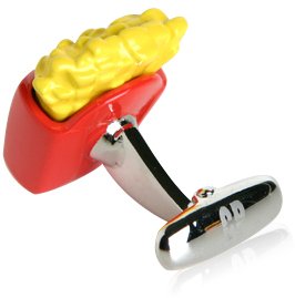 [Australia] - Cracked Pepper Cuff-Daddy French Fry Fries Cufflinks with Presentation Box 