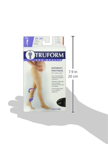 [Australia] - Truform 20-30 mmHg Maternity Compression Pantyhose, Tummy Support for Pregnant Belly, Black, X-Tall 