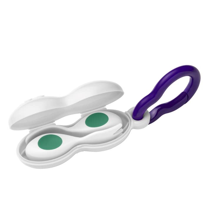 [Australia] - Doddl Baby Spoon and Fork, Cutlery Set for Babies 6+ Months, Learn to Self-Feed. Helps Weaning (Aqua) 