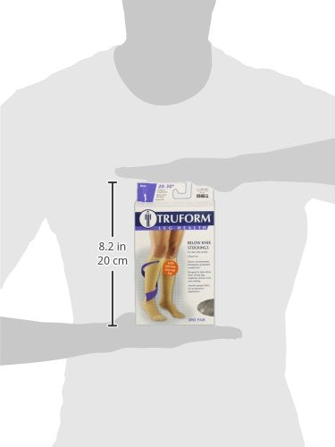 [Australia] - Truform 20-30 mmHg Compression Stockings for Men and Women, Knee High Length, Dot Top, Closed Toe, Beige, 2X-Large Beige (Closed Toe) 
