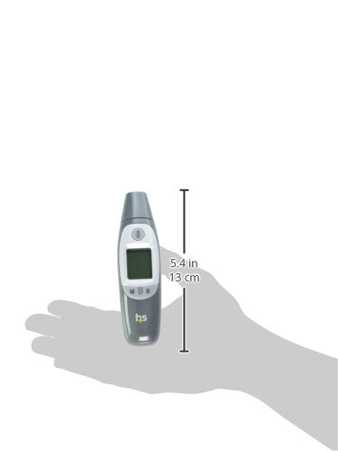 [Australia] - HealthSmart Compact Instant Read Infrared Digital Ear Thermometer, Measures Ambient Air Temperatures, Fahrenheit and Celsius Readings, Gray Ear and Air 