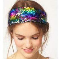 [Australia] - Unicra Sequins Headband Knotted Flower Wide Turban Hair Bands Workout Yoga Stretchy Bohemia Hair Accessories for Women and Girls(Pack of 2) 