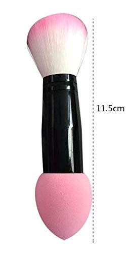 [Australia] - WOIWO 2 Pieces of Professional Blush Beautiful Makeup Brush With One End of Non-Latex Bullet Powder Puff and One End of Blush Brush Cosmetic Tools 