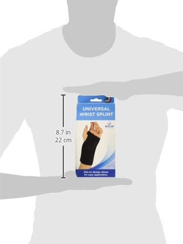 [Australia] - Blue Jay An Elite Healthcare Brand Universal Cockup Wrist Splint for Carpal Tunnel Syndrome | Black Slip-on Wrist Splint Brace | 5.5" - 8.5" 