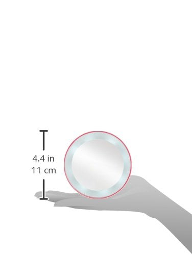 [Australia] - Zadro Compact 10X Magnification LED Lighted Suction Cup Mount Beauty Makeup Mirror, Pink 10X Magnification, Pink 