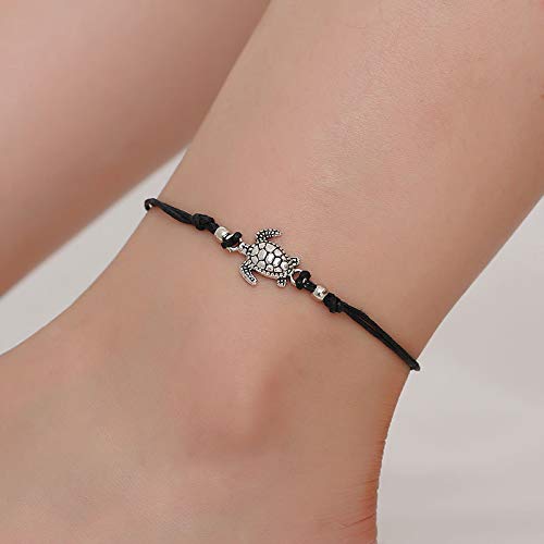 [Australia] - Boho Turtle Anklet Starfish Multilayer Charm Anklet Handmade Adjustable Beach Foot Chain Anklets for Women style 2 