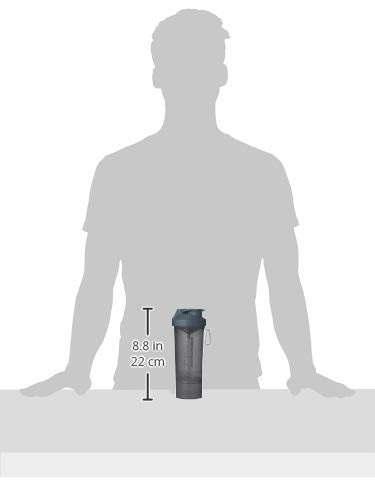 [Australia] - Smartshake Slim Bottle Shaker Cup with 500 ml Capacity, Stormy Grey, 1 Units 