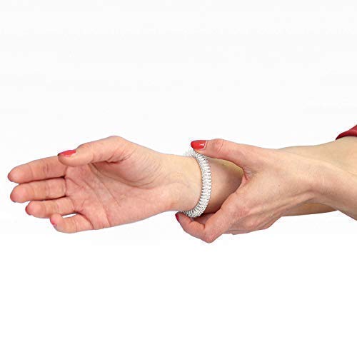 [Australia] - Power-Ring Set - Bracelet (Silver) + Ring (silver small) / Acupressure ring / Massage ring / Massage arm band / Poor massa low silver 