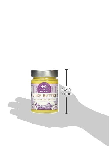 [Australia] - 4th & Heart California Garlic Grass-Fed Ghee, 9 Ounce, Keto, Pasture Raised, Non-GMO, Lactose and Casein Free, Certified Paleo 