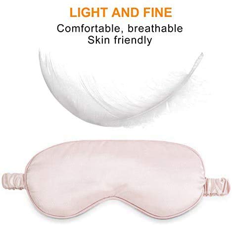 [Australia] - YouCut Sleep Eye Mask with Elastic Strap Headband, Lightweight Comfortable Soft Silk Like for Men Women Traveling (Light Pink) Light Pink 