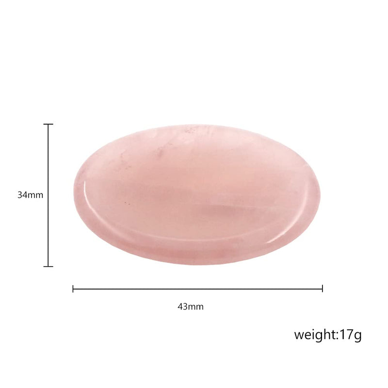 [Australia] - Ouubuuy Rose Quartz Thumb Worry Stone Healing Crystal Gemstone Pocket Palm Stone - Anxiety Stress Relieve 