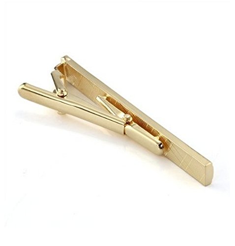 [Australia] - Wowlife Metal Tone Simple Necktie Tie Bar Clasp Clip Practical Decor (Gold) Gold 